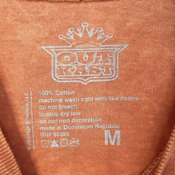 OUTKAST Orange Cotton‎ Crew Neck Short Sleeve Distressed Graphic Tee Size Medium - Picture 3 of 8